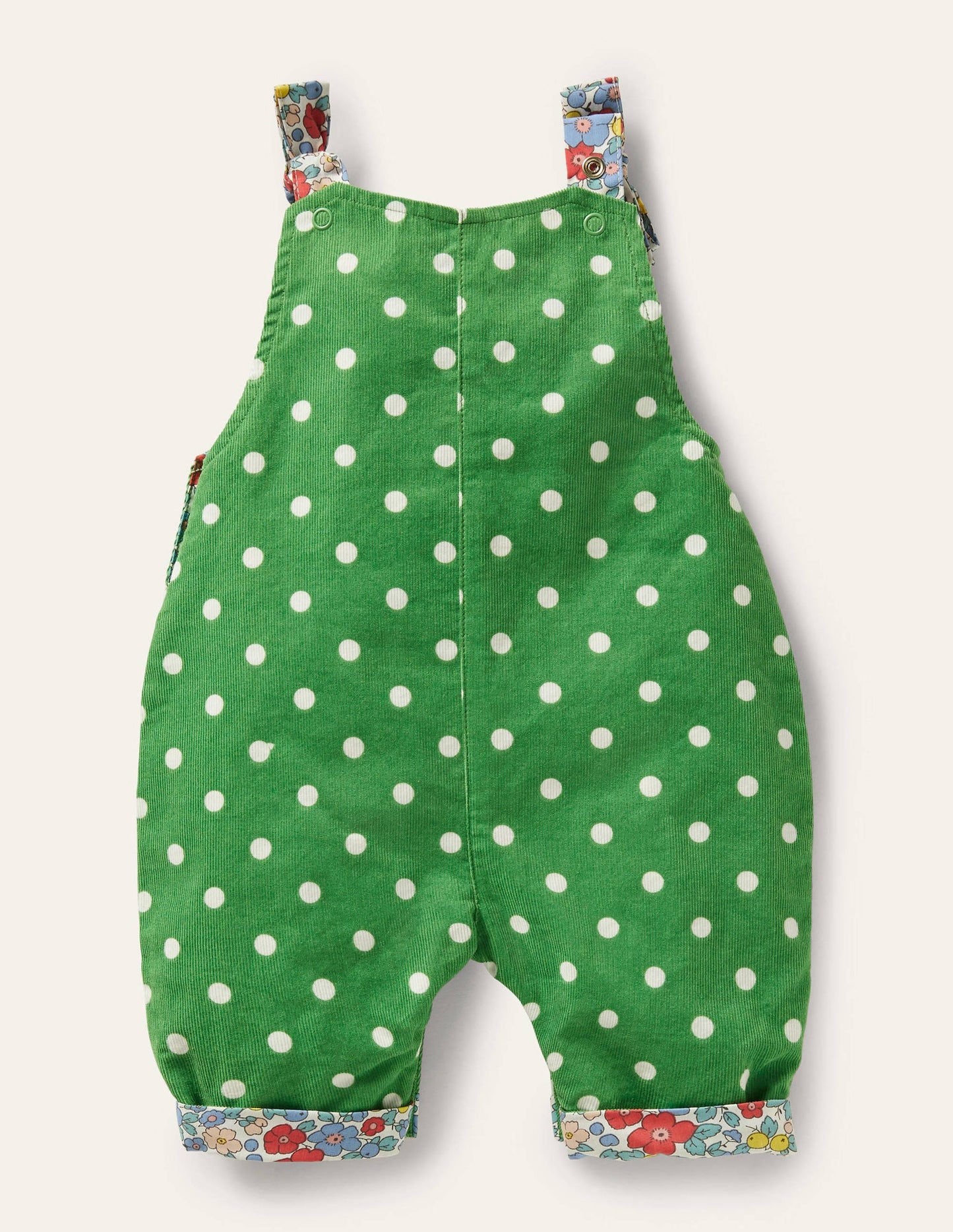 Cord Dungarees-Iguana Green Pin Spot