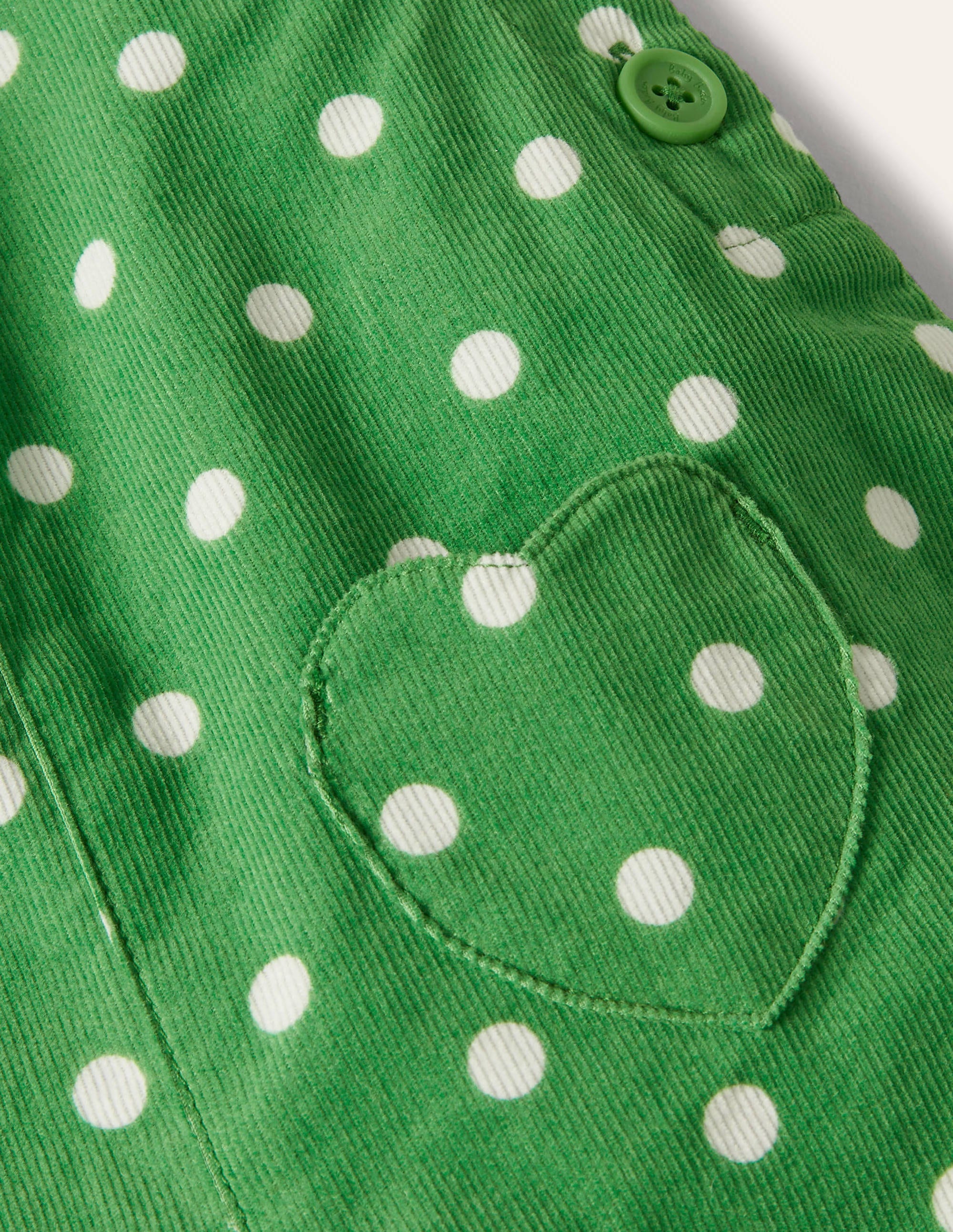 Cord Dungarees-Iguana Green Pin Spot - Image 3