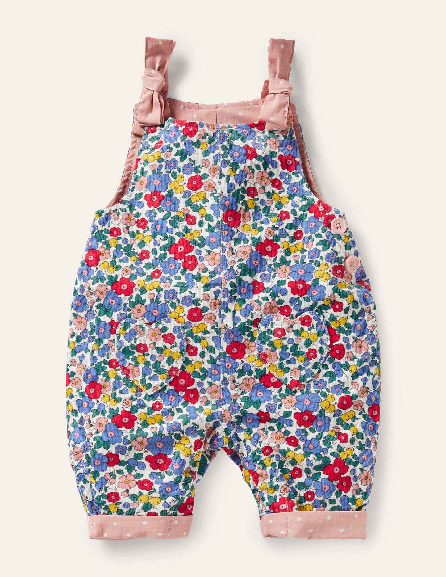 Cord Dungarees-Multi Sky Apple Blossom