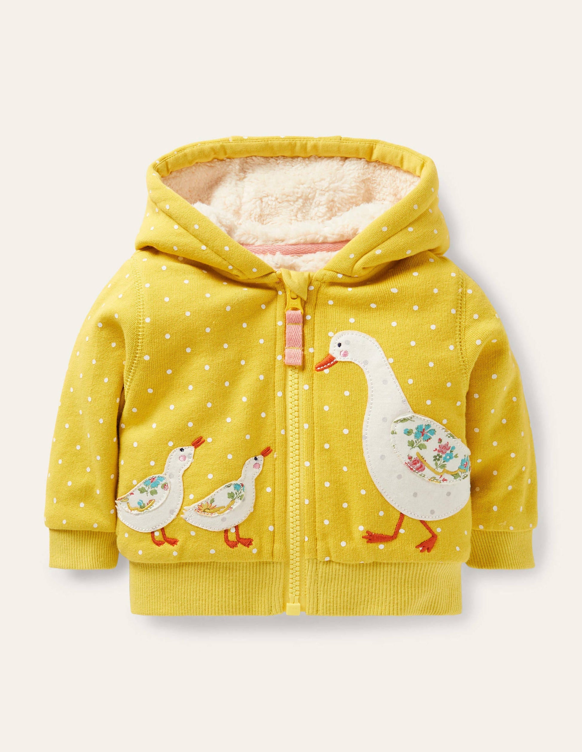 Shaggy-lined Hoodie-Sweetcorn Yellow Ducks-1
