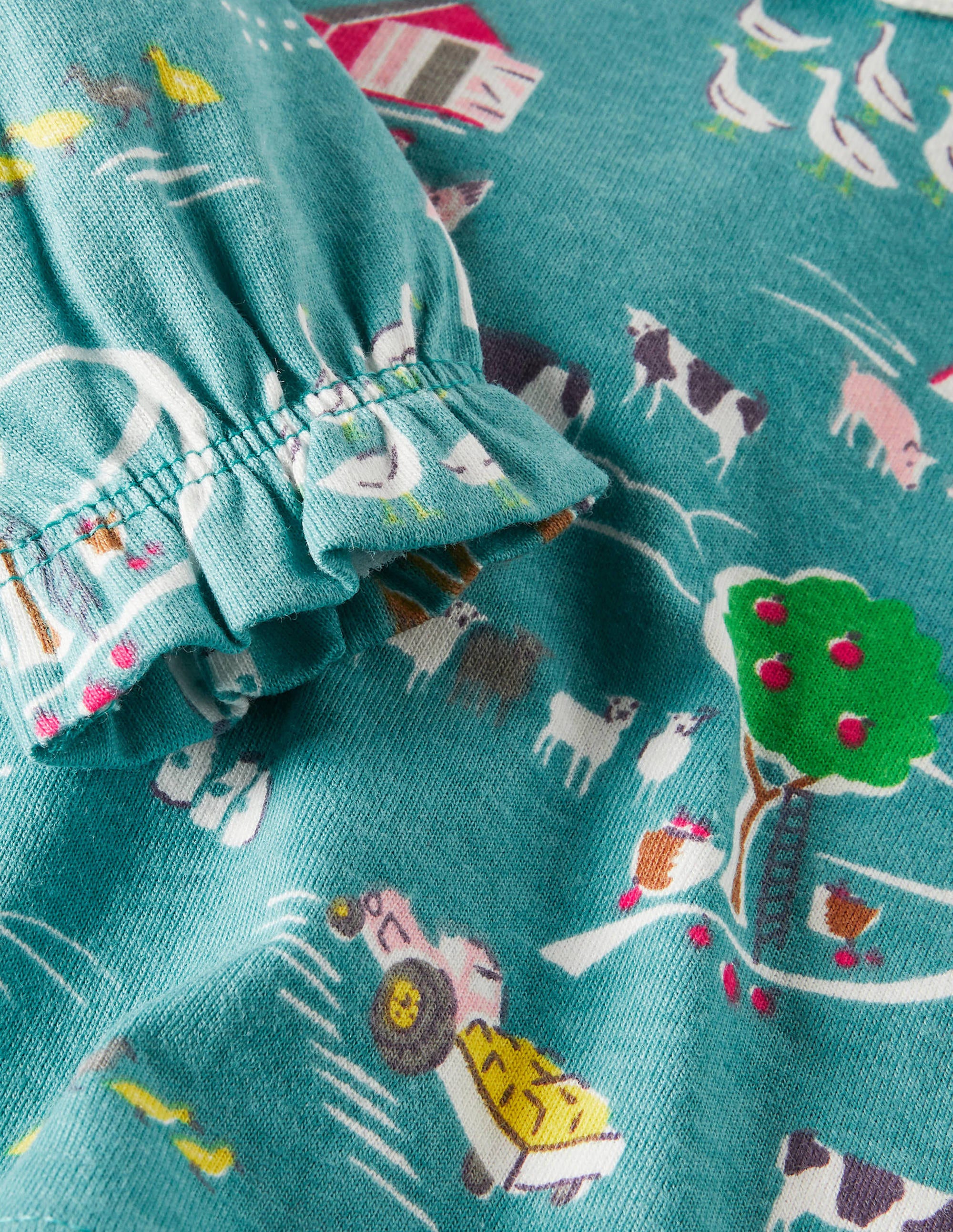 Printed Collared Top-Brook Blue Farmyard - Image 3
