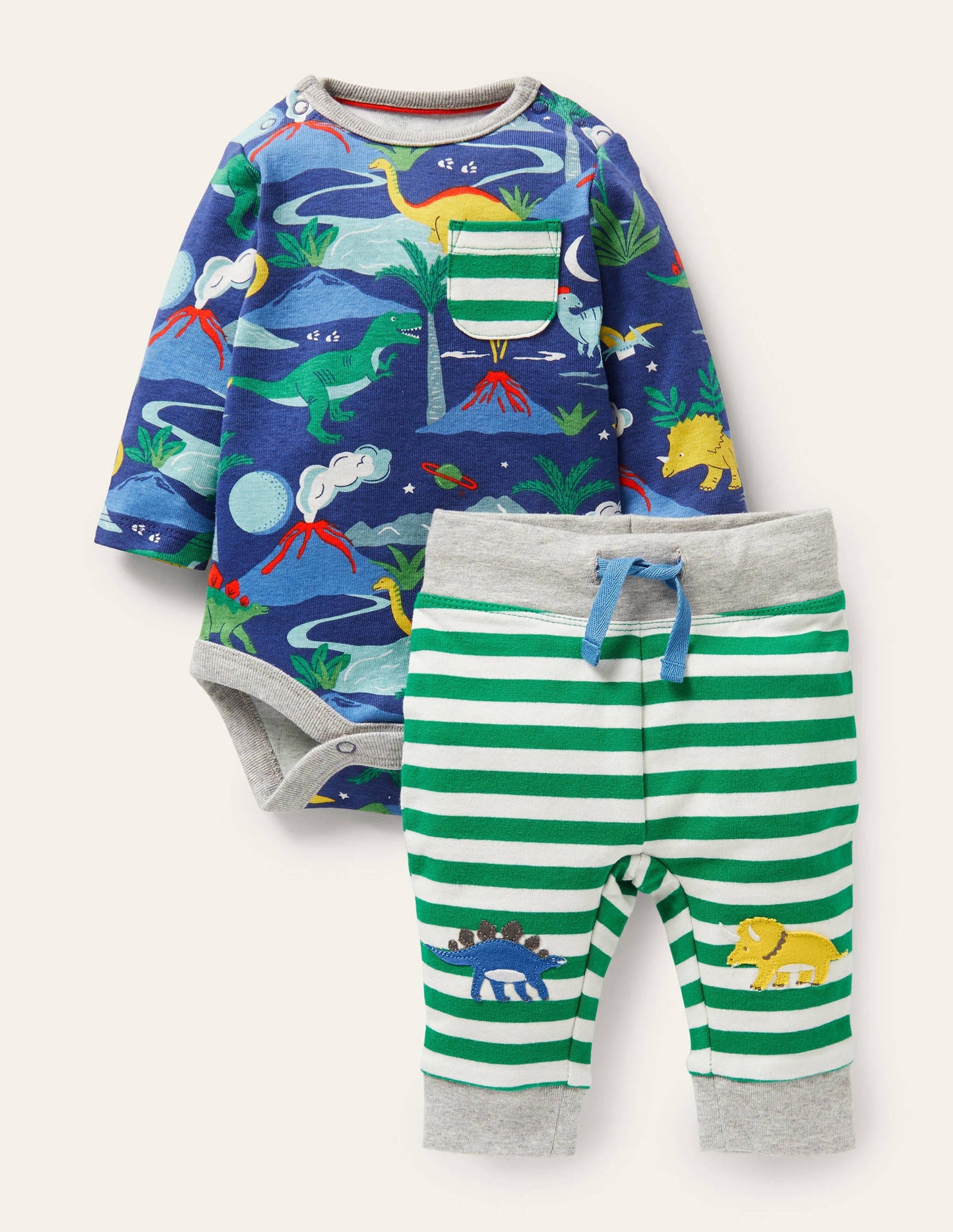 Body and Leggings Set-Starboard Blue Dinos