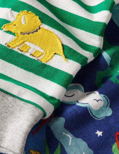 Body and Leggings Set-Starboard Blue Dinos-3