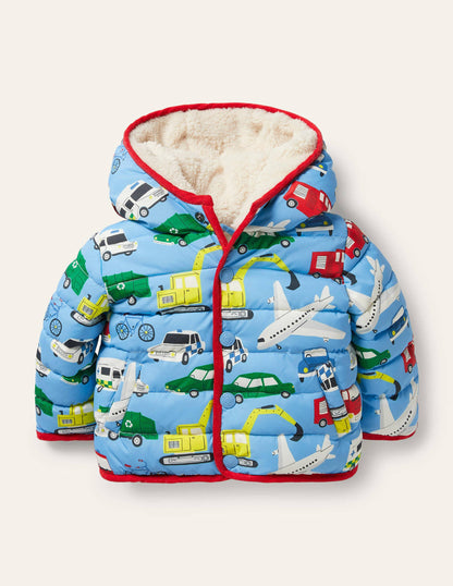 Padded Jacket-Surfboard Blue Things That Go