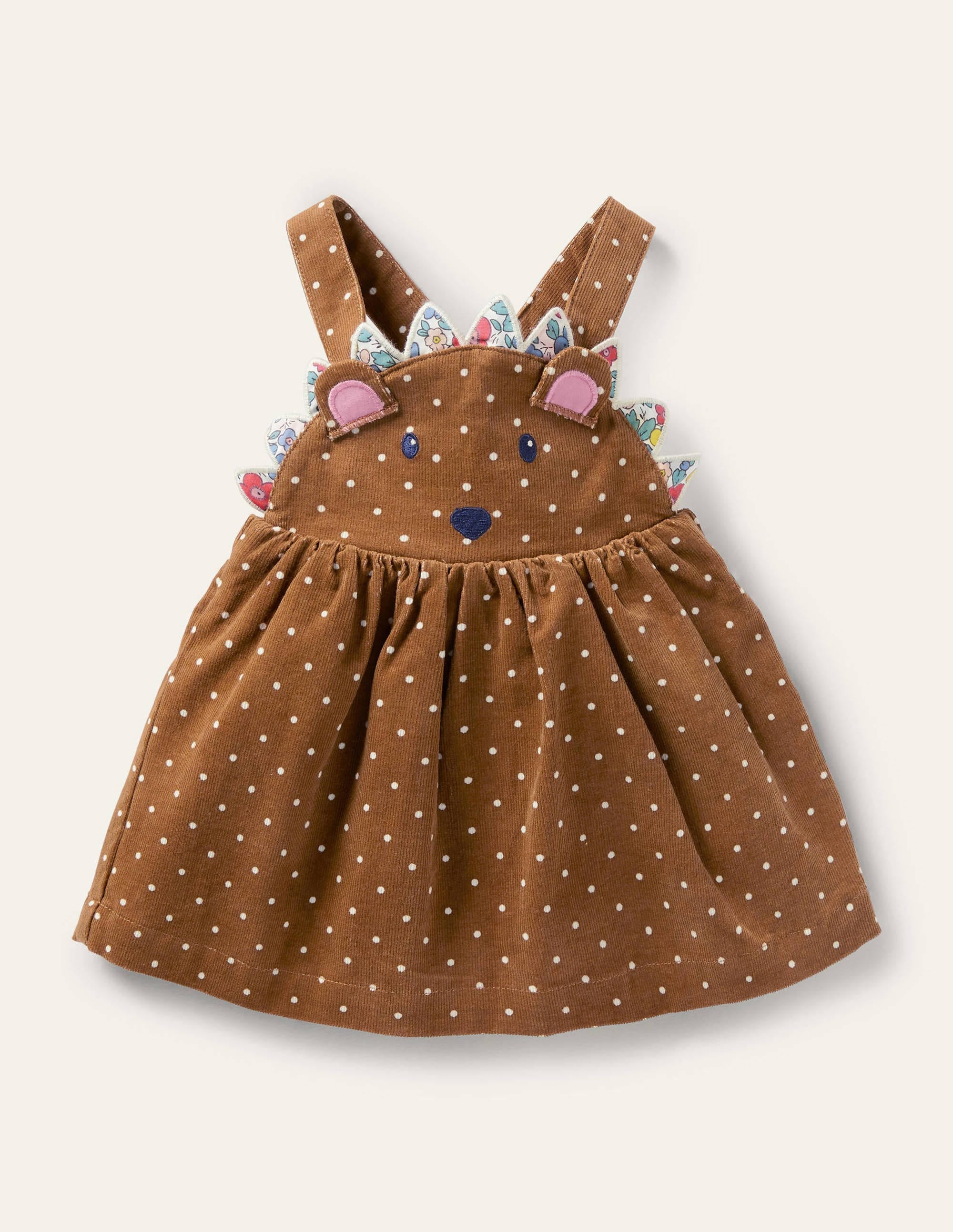 Novelty Cord Pinnie-Butterscotch Brown Hedgehog - Image 1
