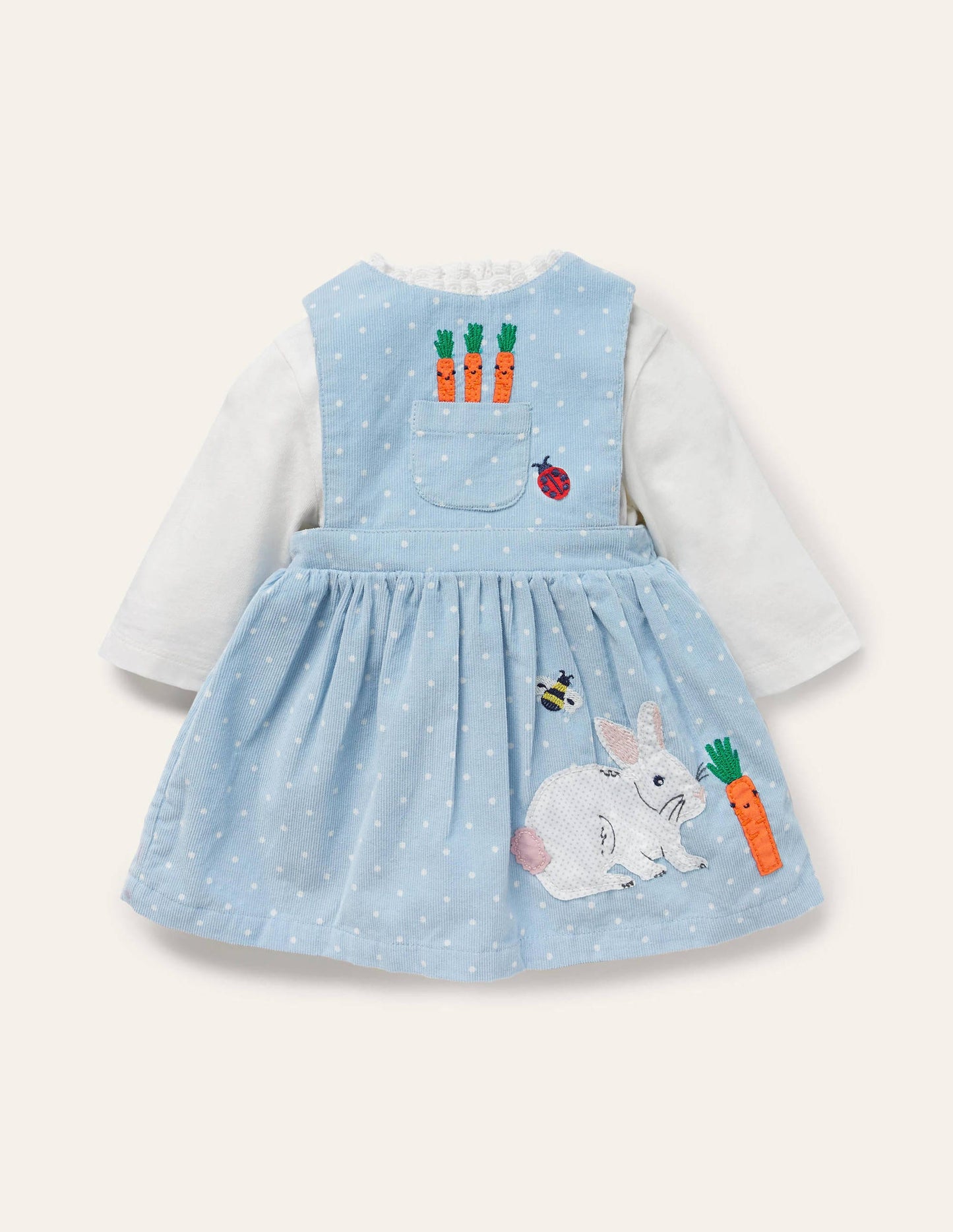 Cord Bunny Pinnie Set-Sky Blue Bunnies