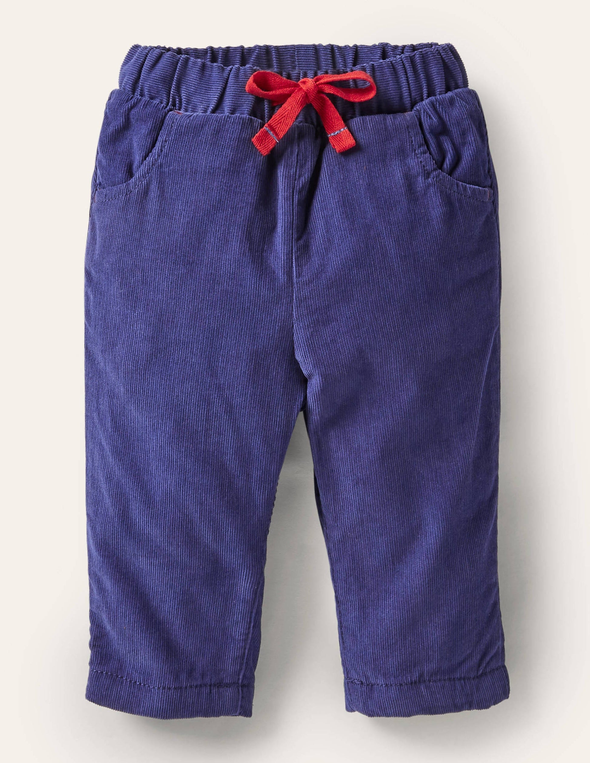 Jersey-lined Cord Trousers-Starboard Blue-1