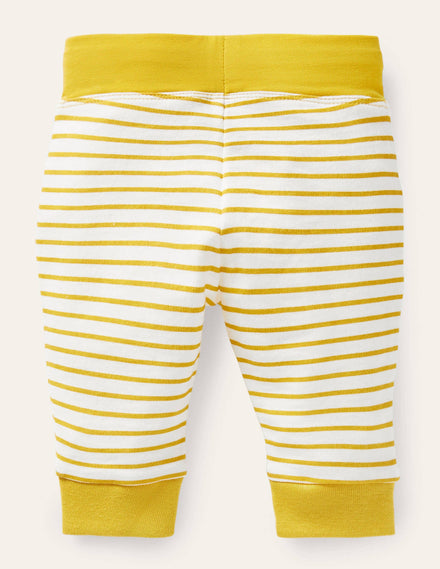 Appliqué Knee Jersey Bottoms-Ivory/Sweetcorn Yellow Farm