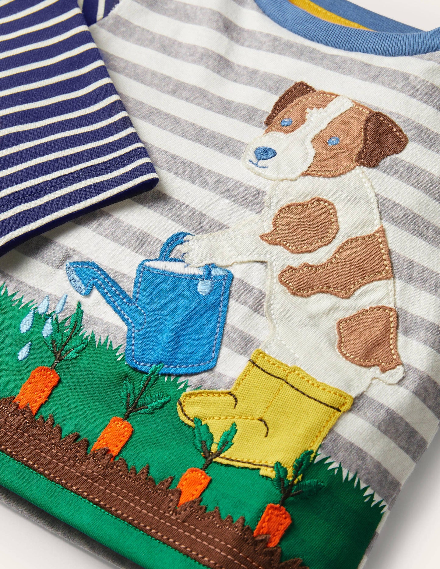 Big Appliqué T-shirt-Grey Marl/Ivory Sprout