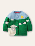 Fun Cardigan-Highland Green Sheep