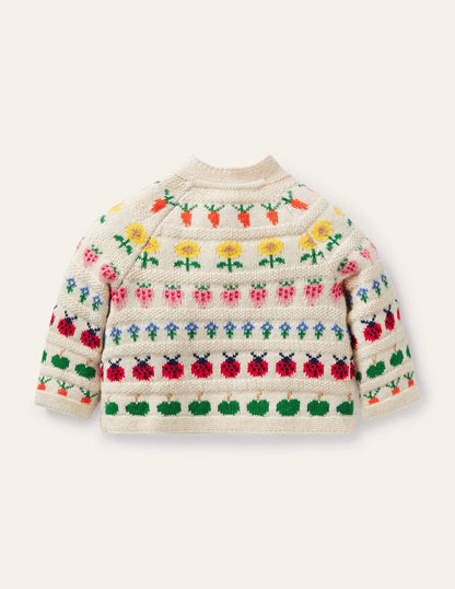 Fair Isle Cardigan-Ecru Marl-3