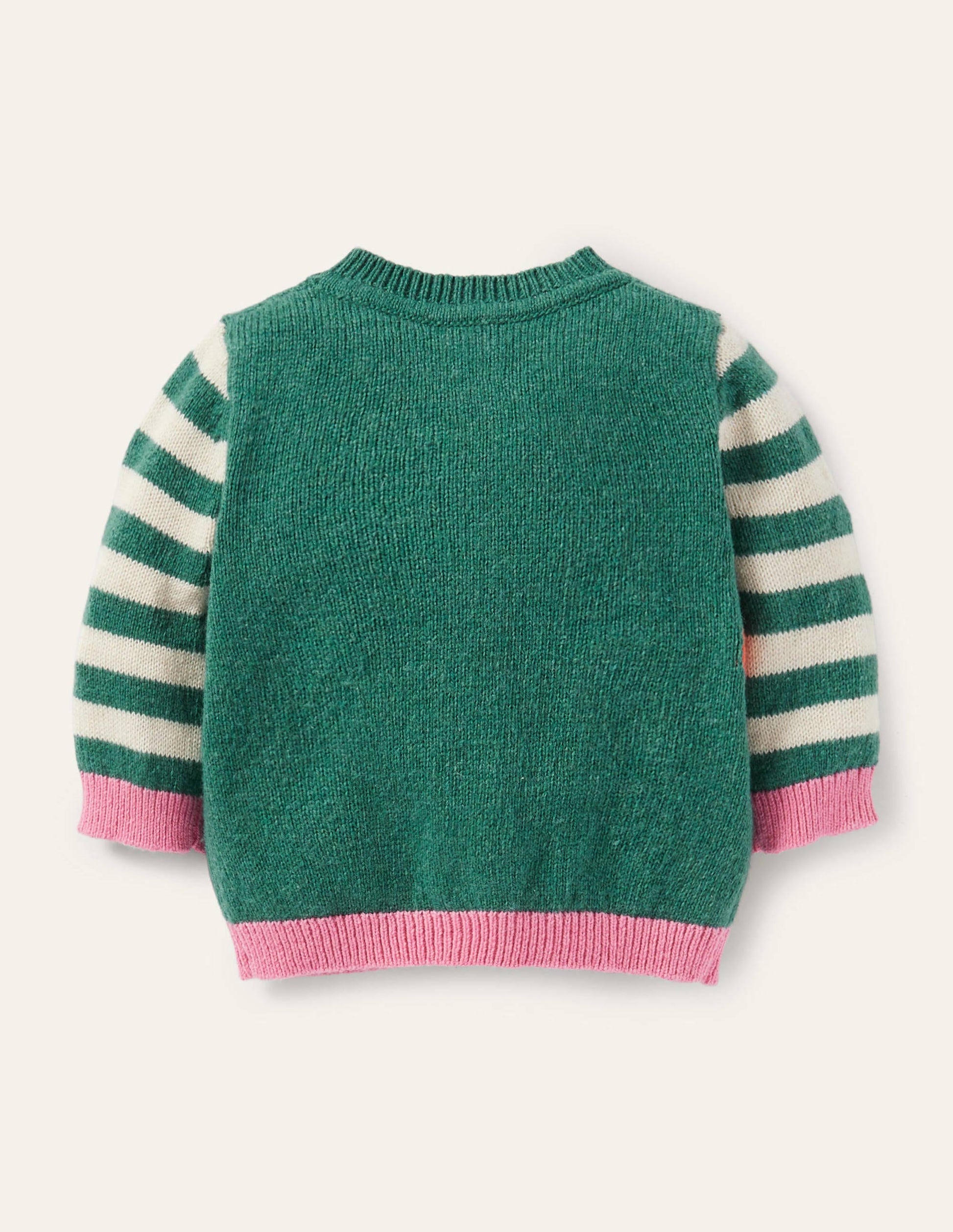 Animal Logo Cardigan-Ivory/Sardinia Green Squirrel-2