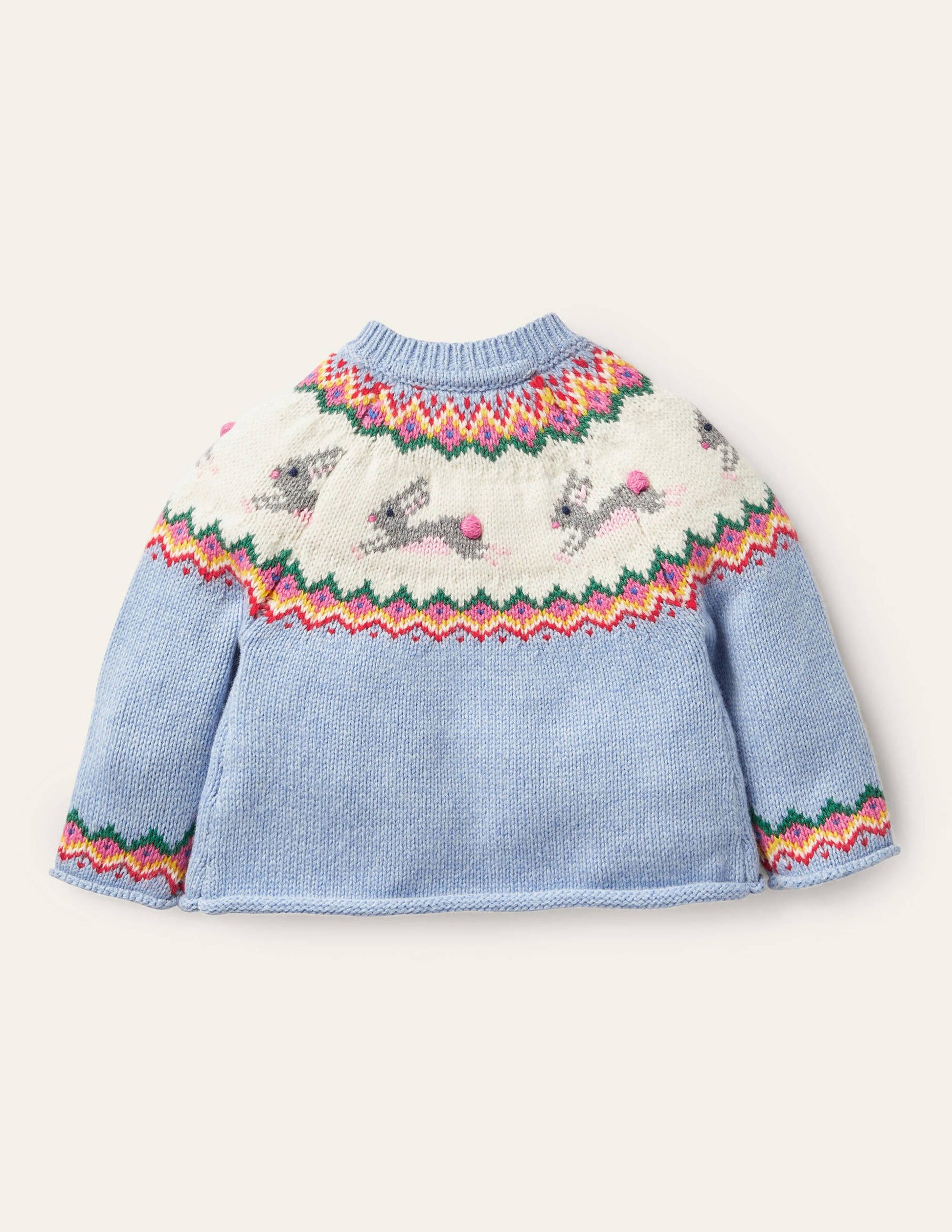 Fair Isle Cardigan-Sky Blue Bunnies-2