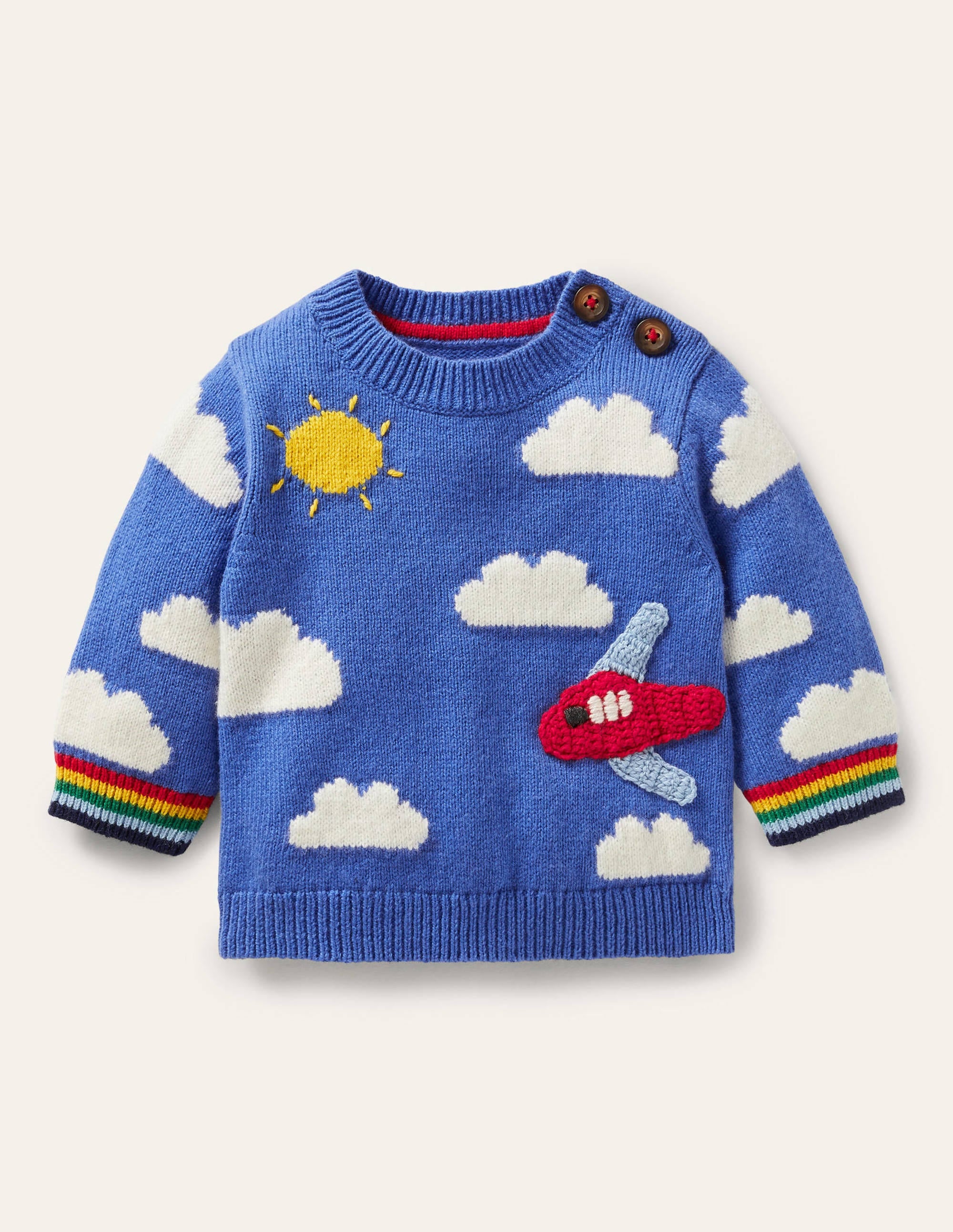 Fun Knitted Jumper-Elizabethan Blue Plane - Image 1