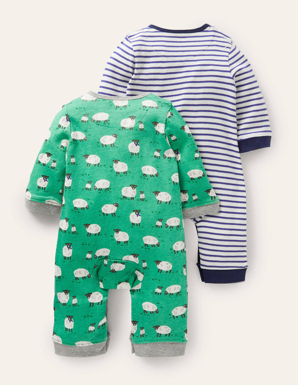 Sheep Twin Pack Rompers-Asparagus Baby Sheep-2