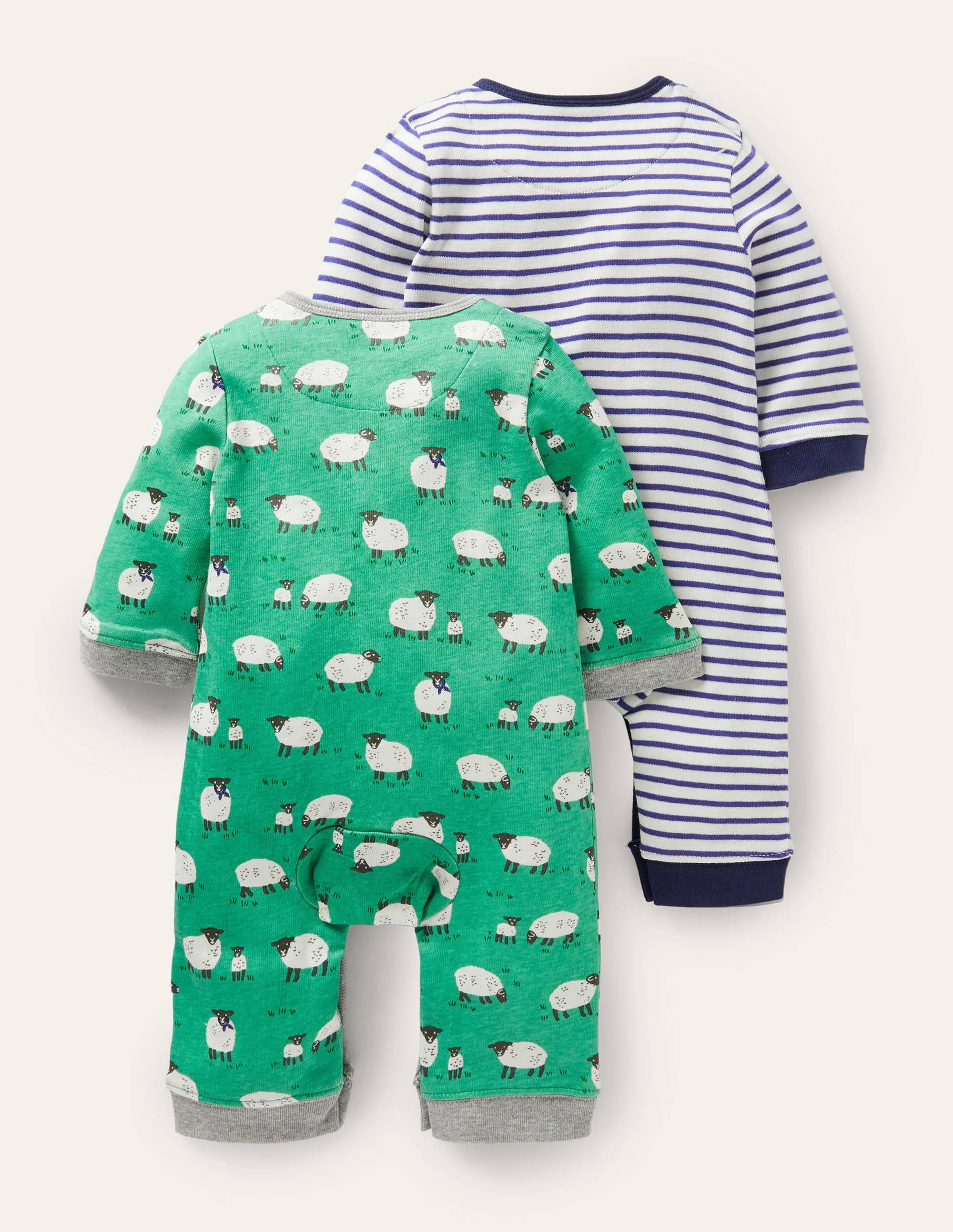 Sheep Twin Pack Rompers-Asparagus Baby Sheep - Image 2