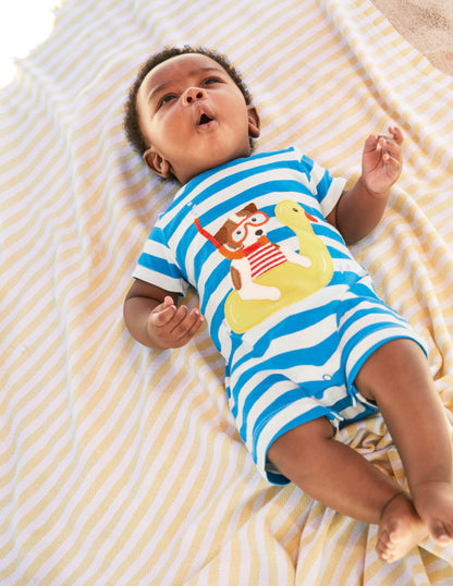Short Jersey Romper-Ivory/Moroccan Blue Sprout-1