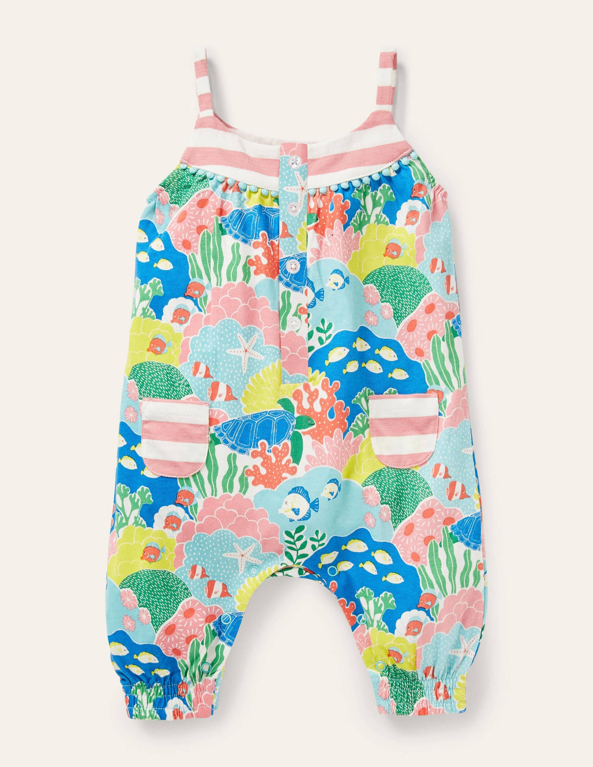 Jersey Hotchpotch Romper-Multi Coral Reef - Image 1