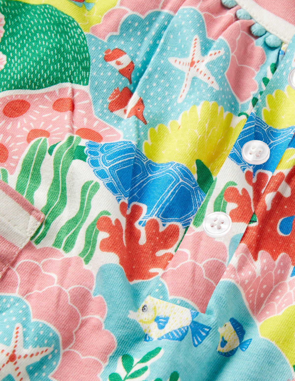 Jersey Hotchpotch Romper-Multi Coral Reef - Image 3