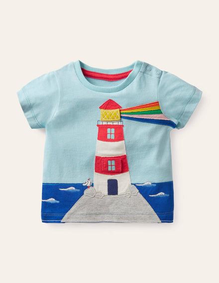 Animal Adventures Flap T-shirt-Provence Blue Lighthouse