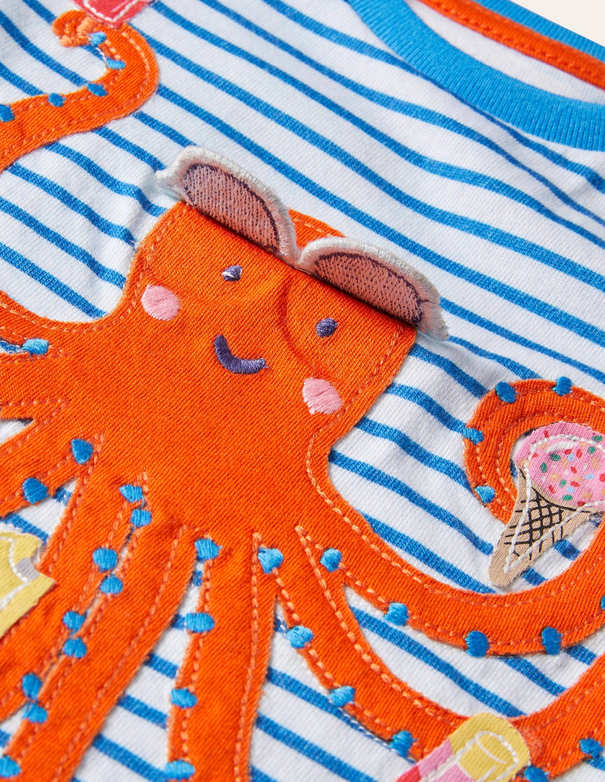 Animal Adventures Flap T-shirt-Ivory/Moroccan Blue Octopus-4
