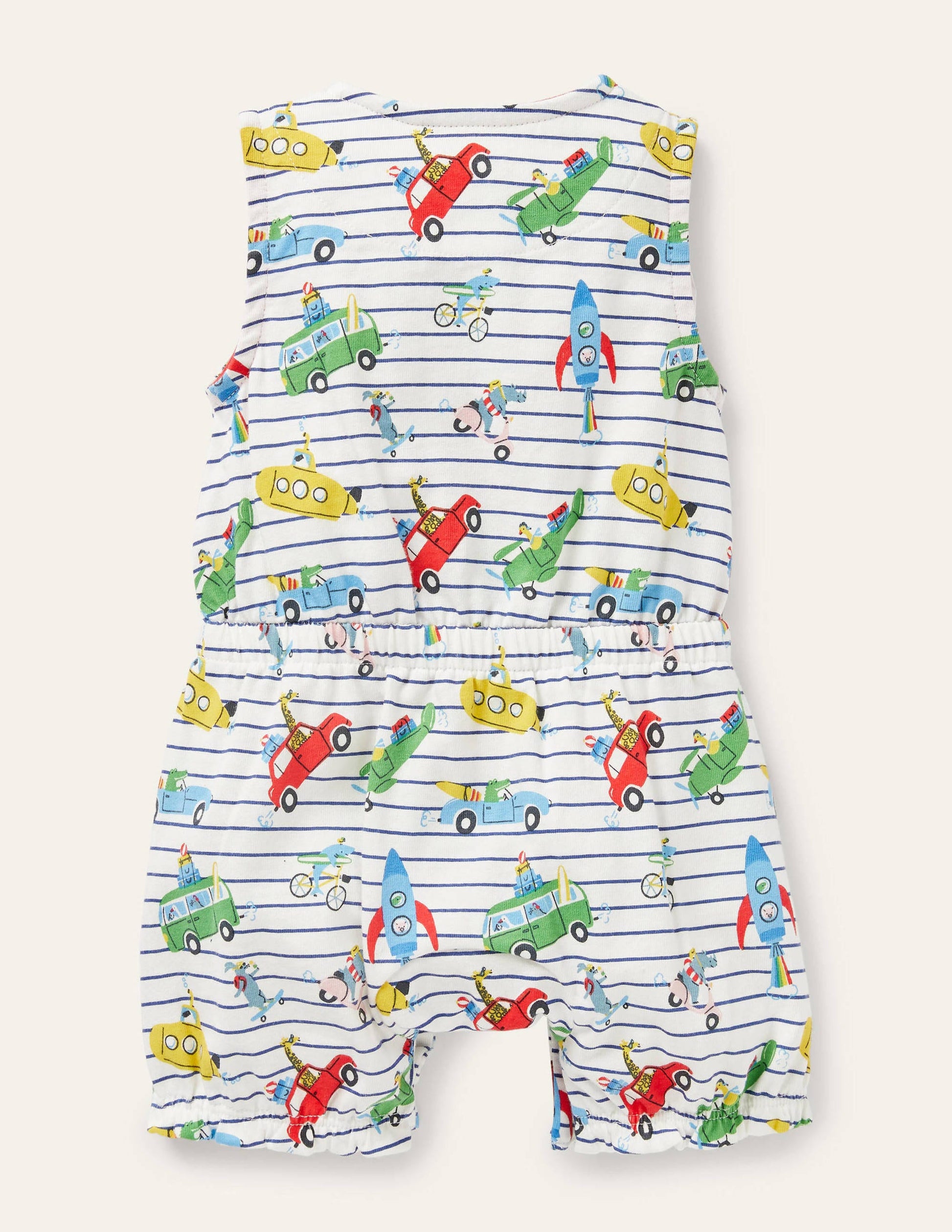 Animal Adventures Romper-Ivory/Blue Animal Adventures-3