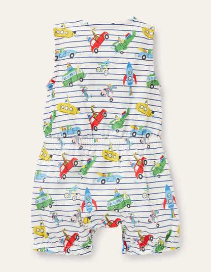 Animal Adventures Romper-Ivory/Blue Animal Adventures-3