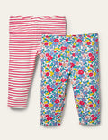 Twin Pack Leggings-Multi Apple Blossom Floral