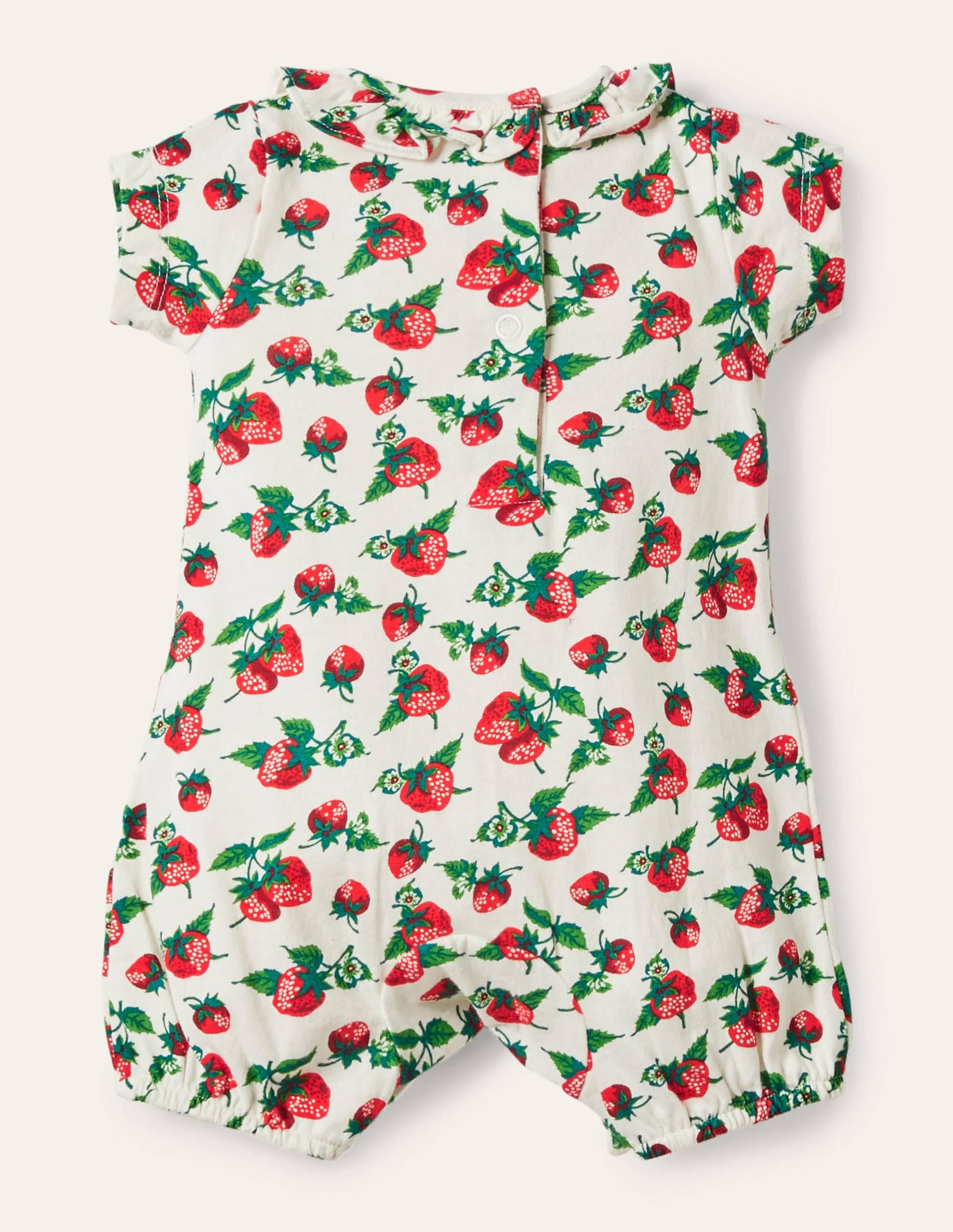 Jersey Romper-Ivory Strawberry Patch - Image 2