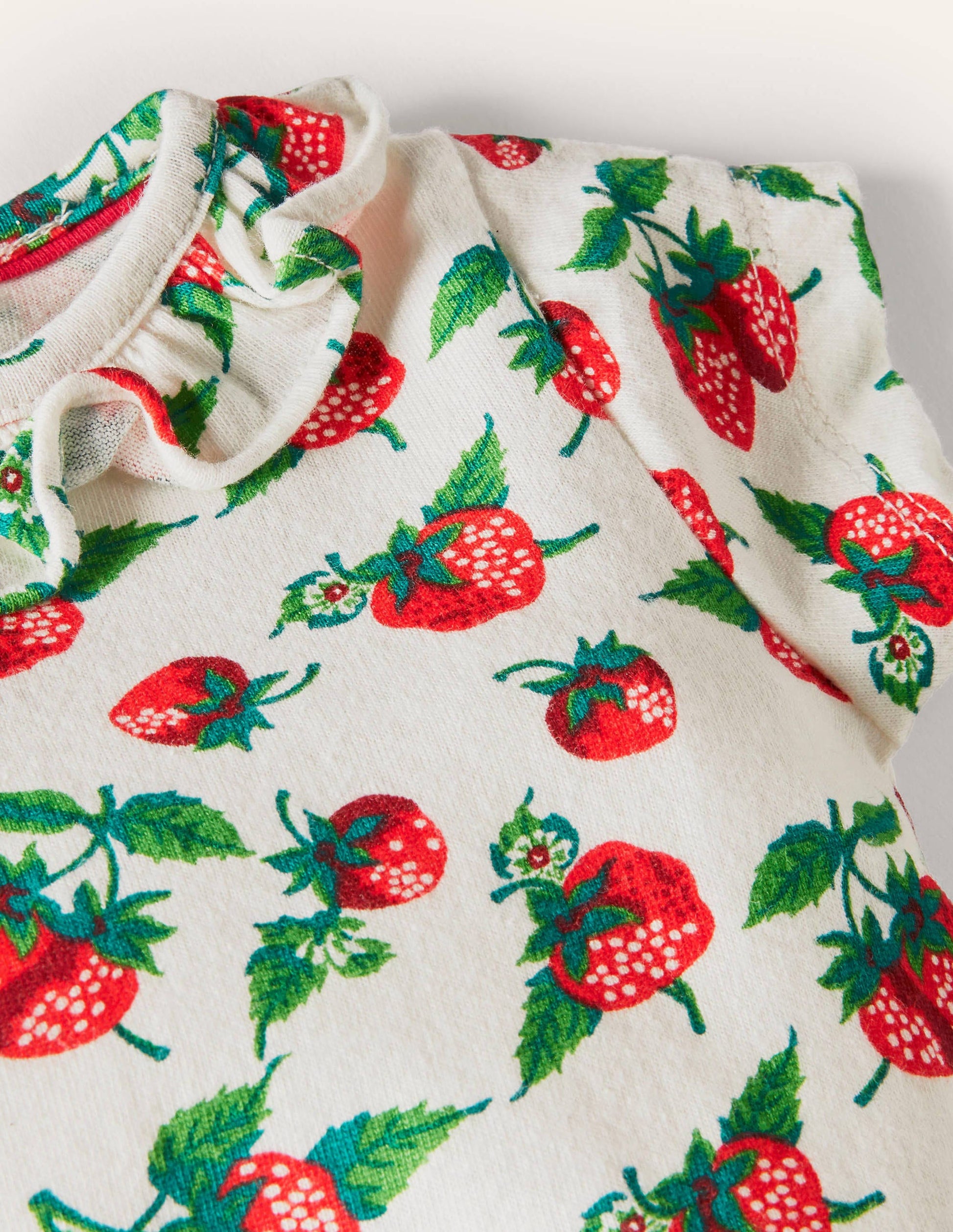 Jersey Romper-Ivory Strawberry Patch-3