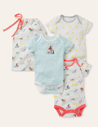 Organic Newborn 3 Pack Bodies-Ivory Pet Friends