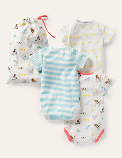 Organic Newborn 3 Pack Bodies-Ivory Pet Friends