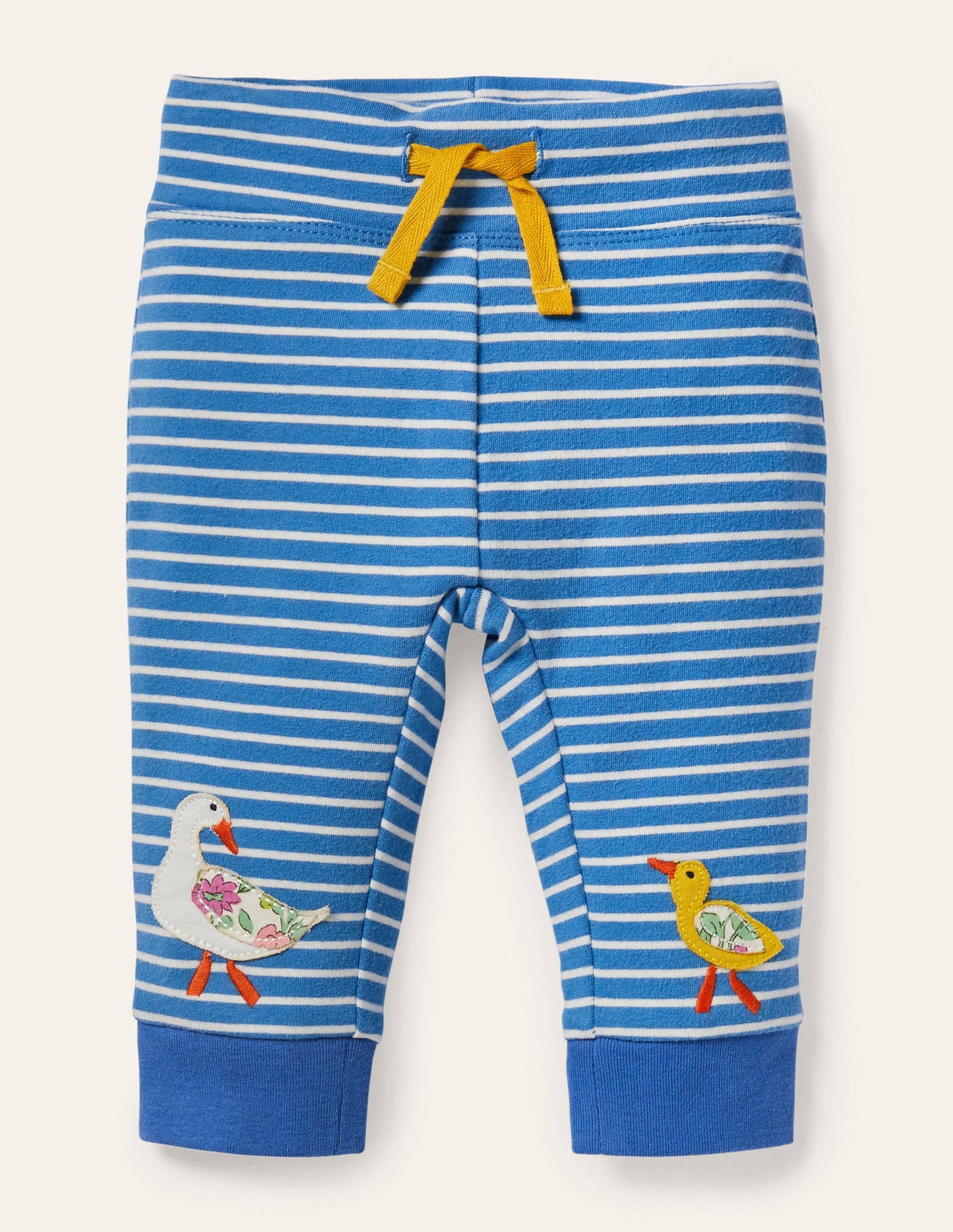 Appliqué Jersey Bottoms-Venice Blue/Ivory