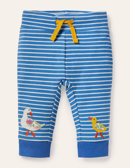 Appliqué Jersey Bottoms-Venice Blue/Ivory-1