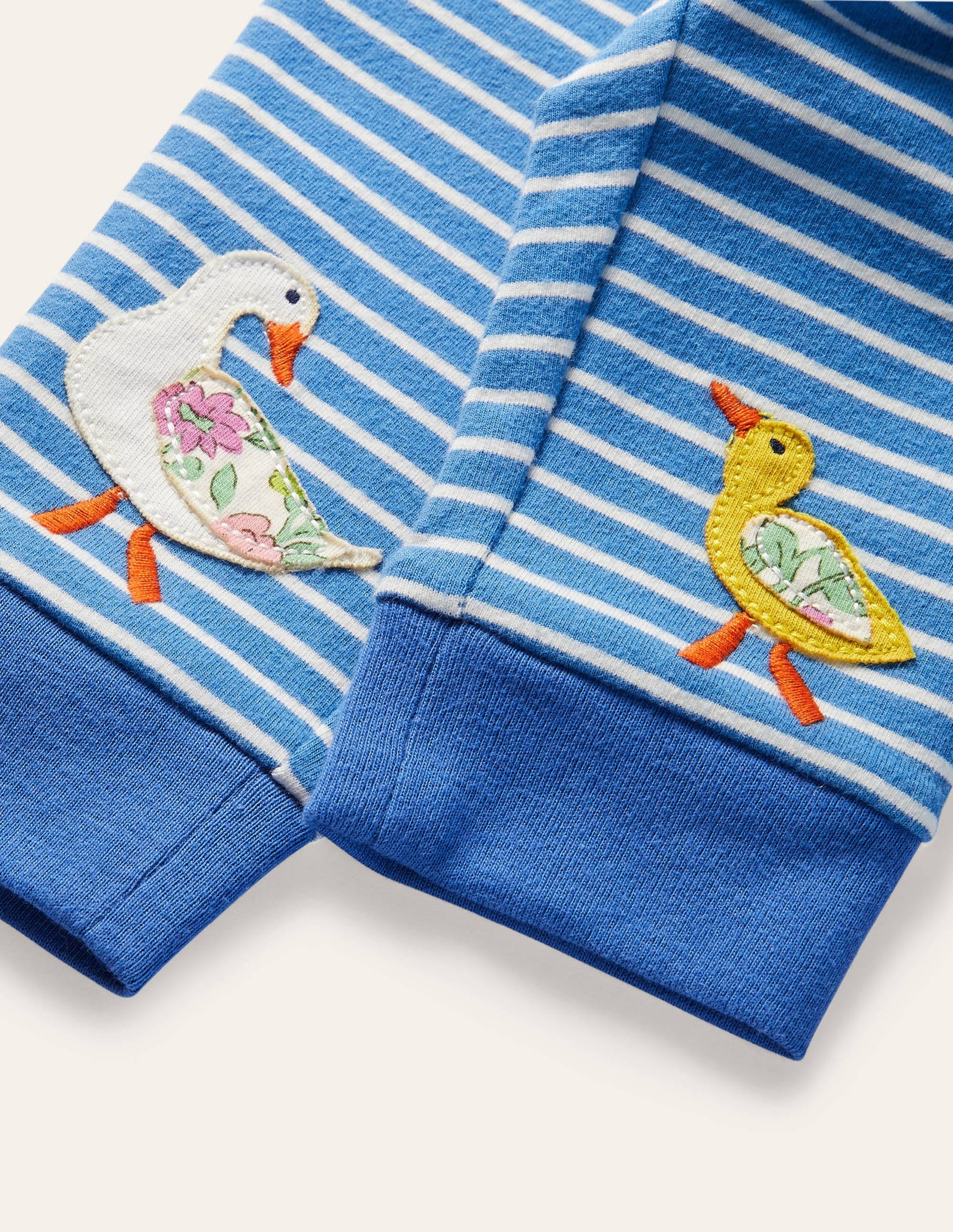 Appliqué Jersey Bottoms-Venice Blue/Ivory - Image 3