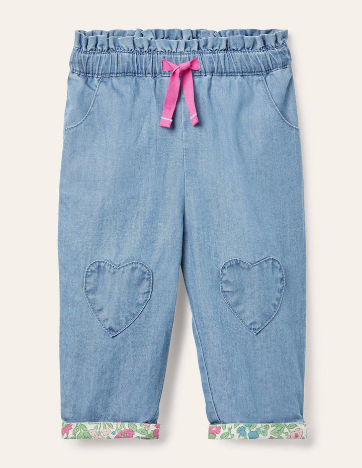 Chambray Pull-on Trousers-Light Chambray
