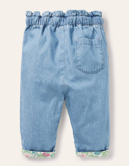 Chambray Pull-on Trousers-Light Chambray-2