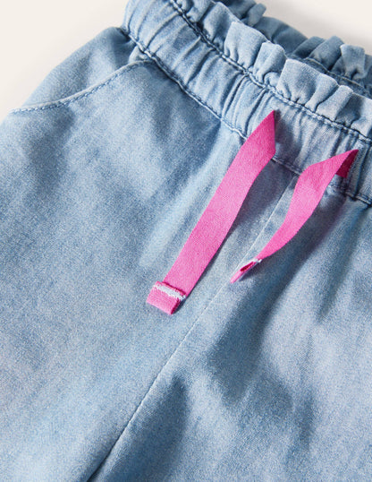 Chambray Pull-on Trousers-Light Chambray-3
