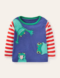 Peeking Frogs T-shirt-Starboard Blue Frogs