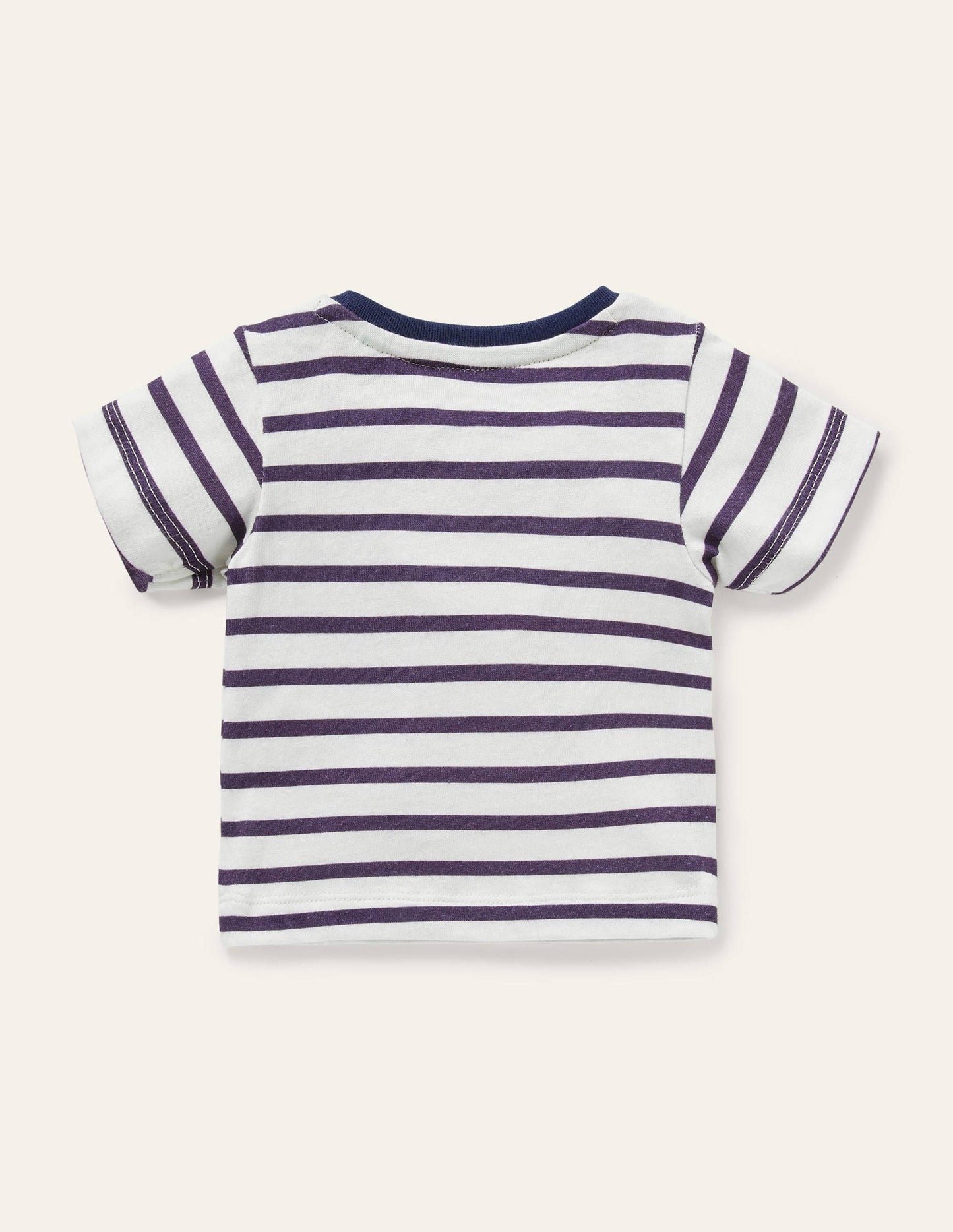 Appliqué Animals T-shirt-Ivory/Starboard Blue Crocodile