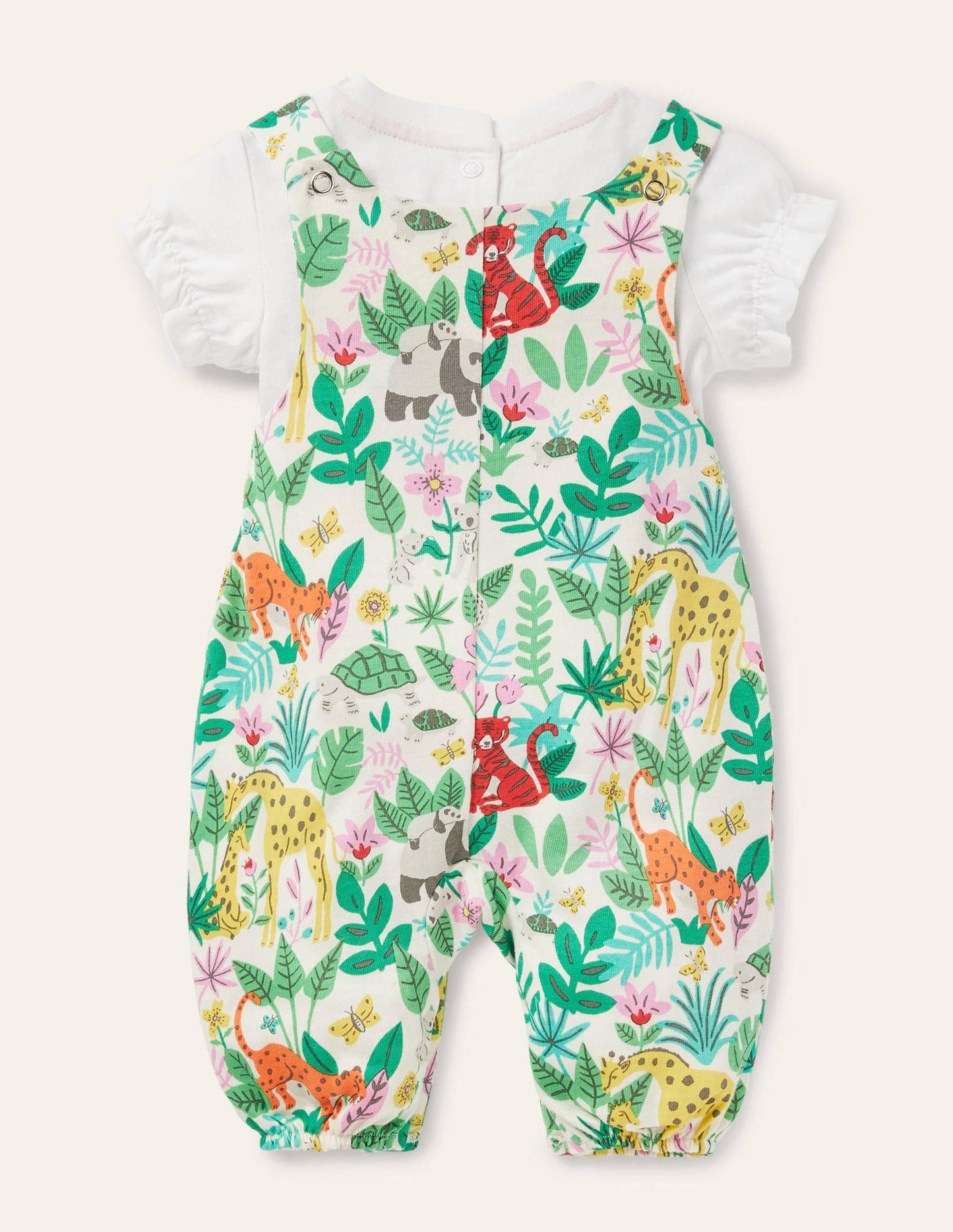 Bow Detail Romper Set-Multi Jungle