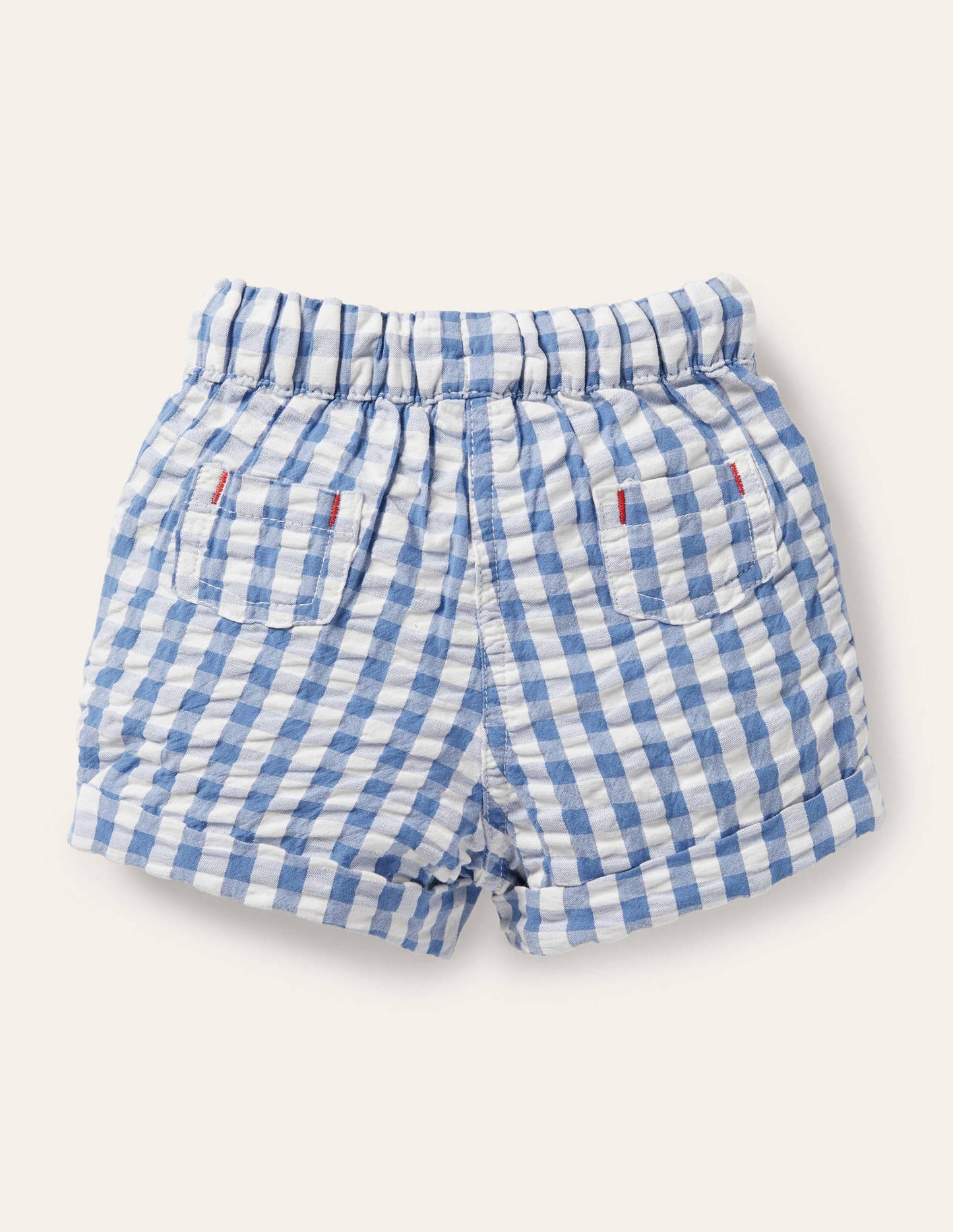 Check Woven Shorts-Seascape Blue Gingham