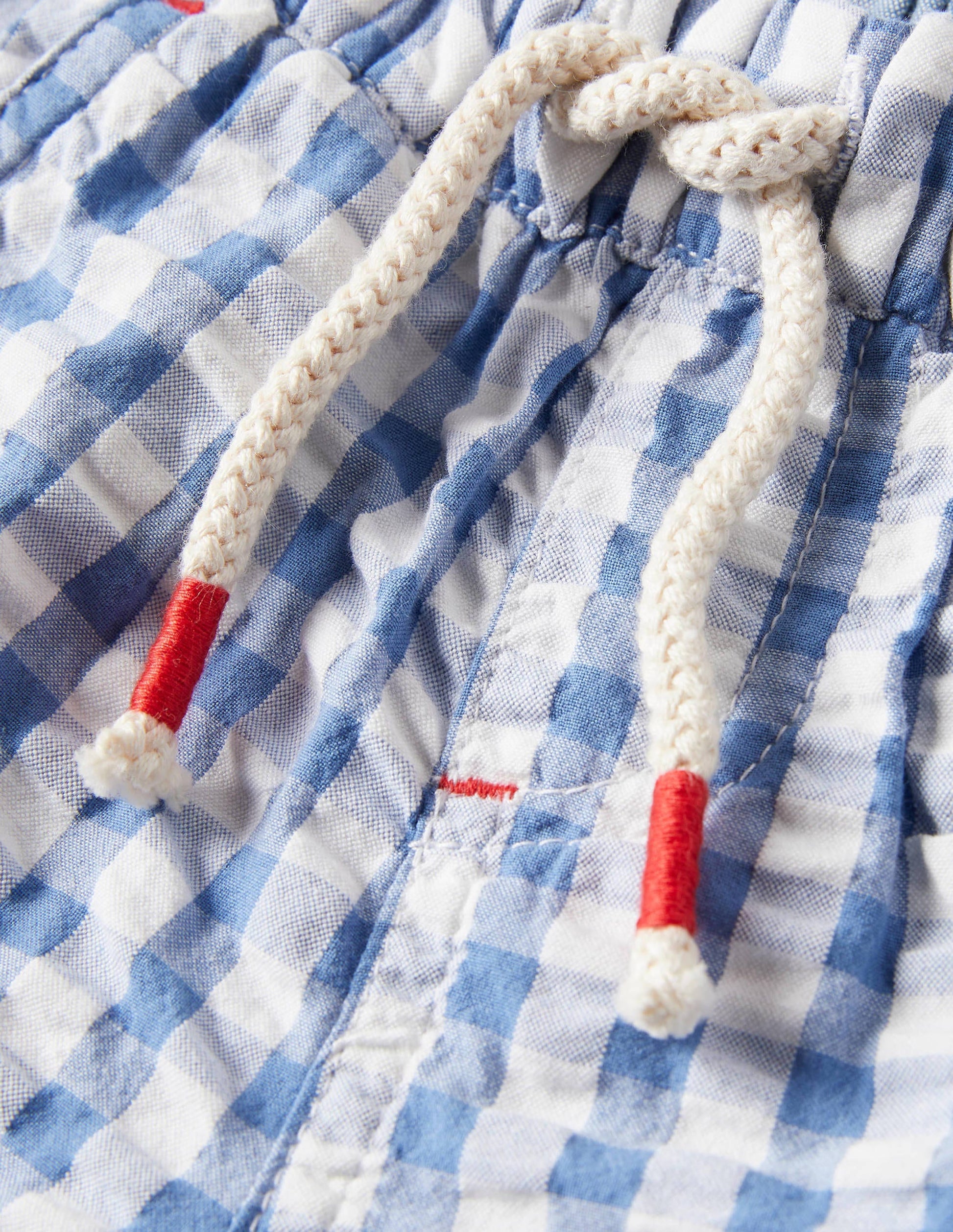 Check Woven Shorts-Seascape Blue Gingham-3