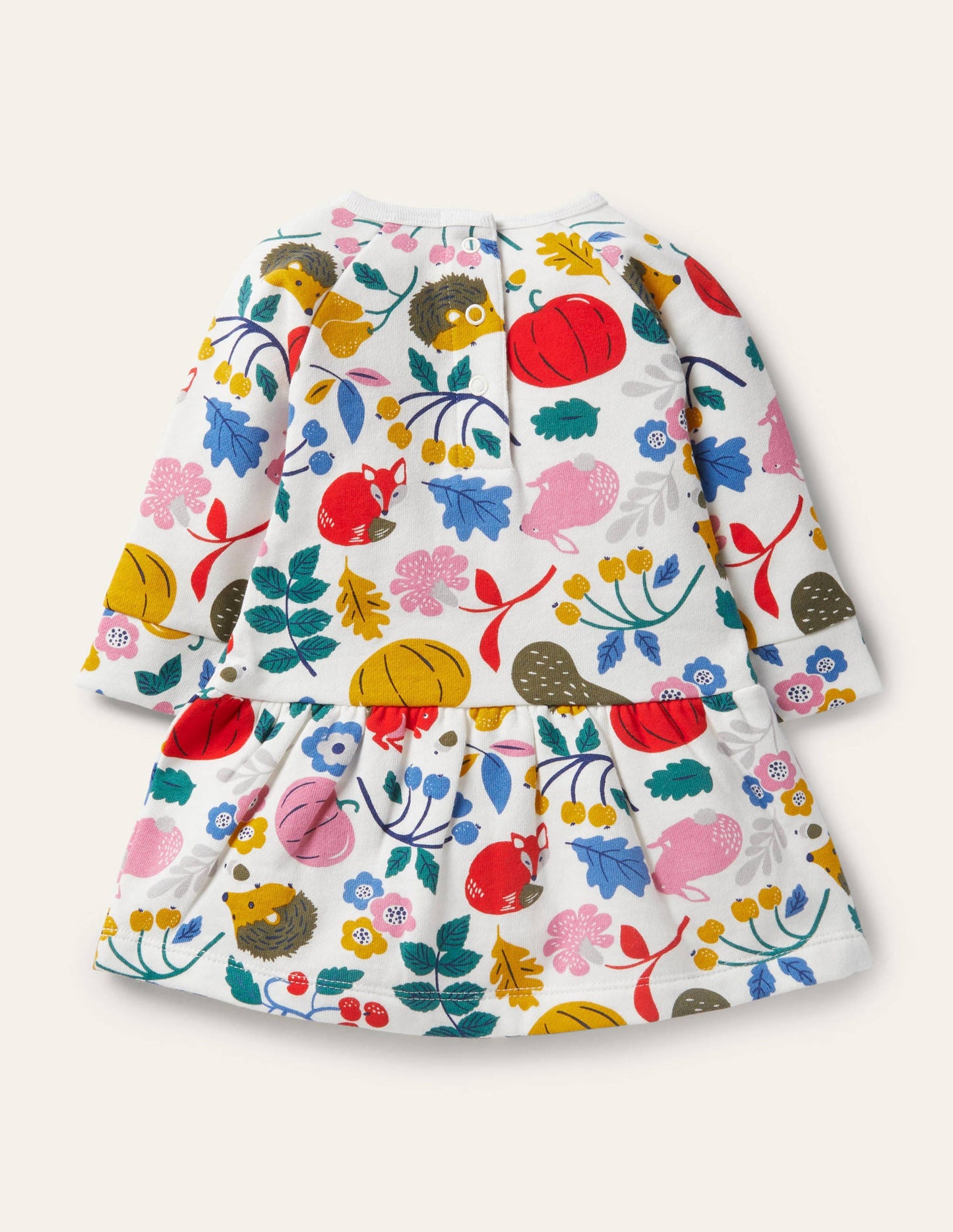 Cosy Sweatshirt Dress-Ivory Forest Friends