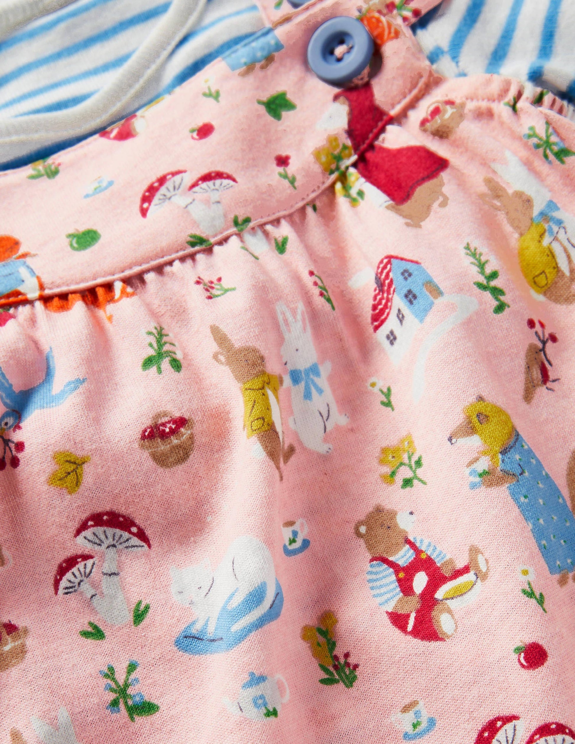 Jersey Dungaree Set-Boto Pink Bedtime Stories-3