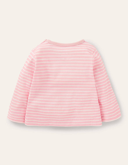 Appliqué T-shirt-Boto Pink/Ivory Bunnies