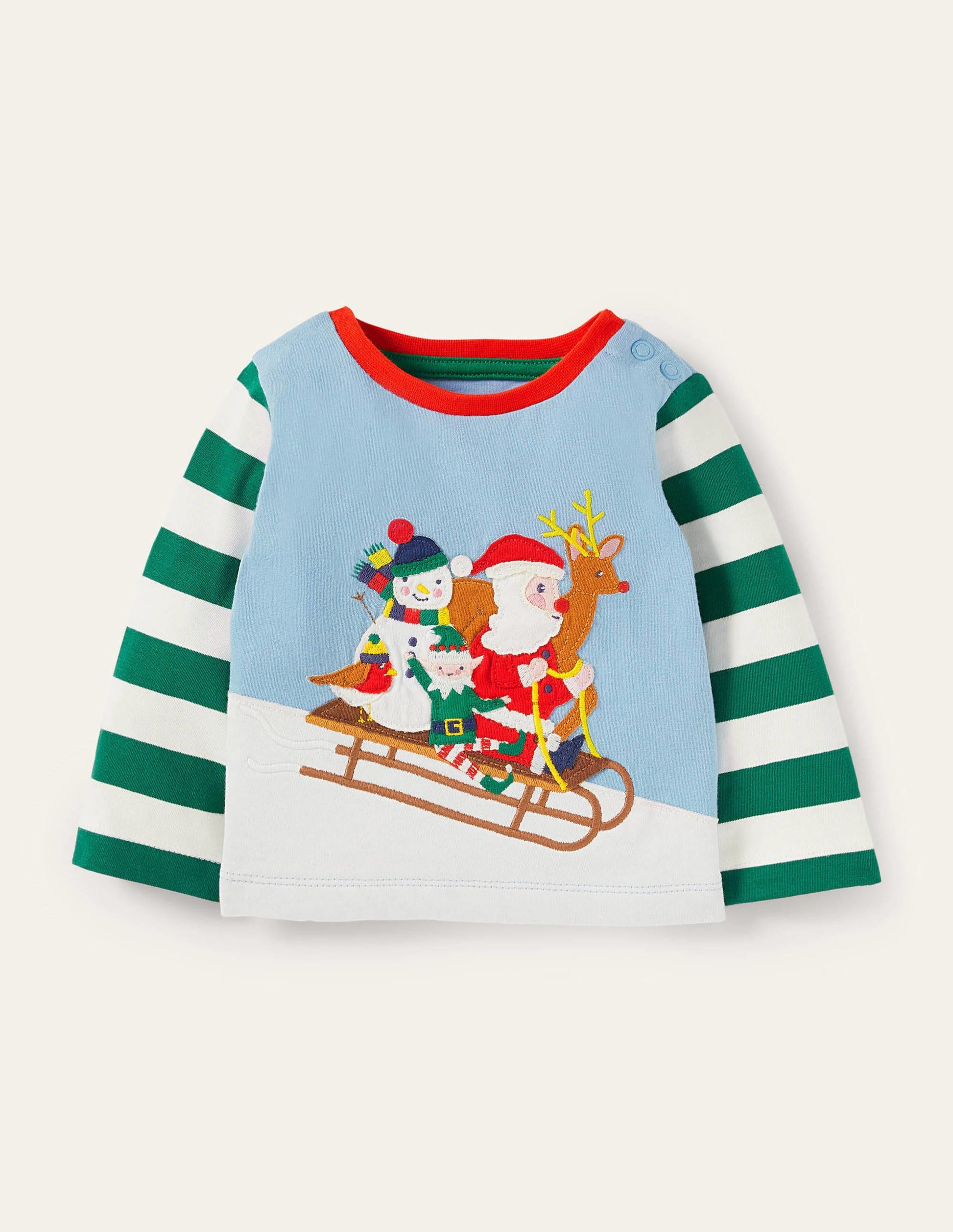 Christmas Sleigh T-shirt-Surfboard Blue Sleigh-1