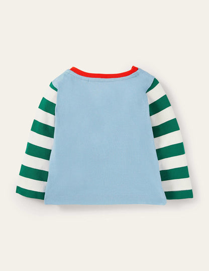 Christmas Sleigh T-shirt-Surfboard Blue Sleigh-2