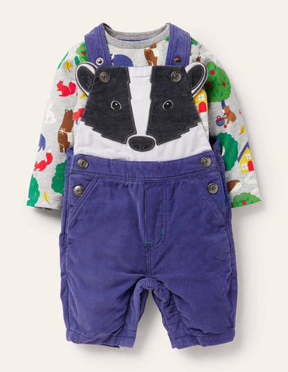 Badger Dungaree Set-Starboard Blue Badger-1