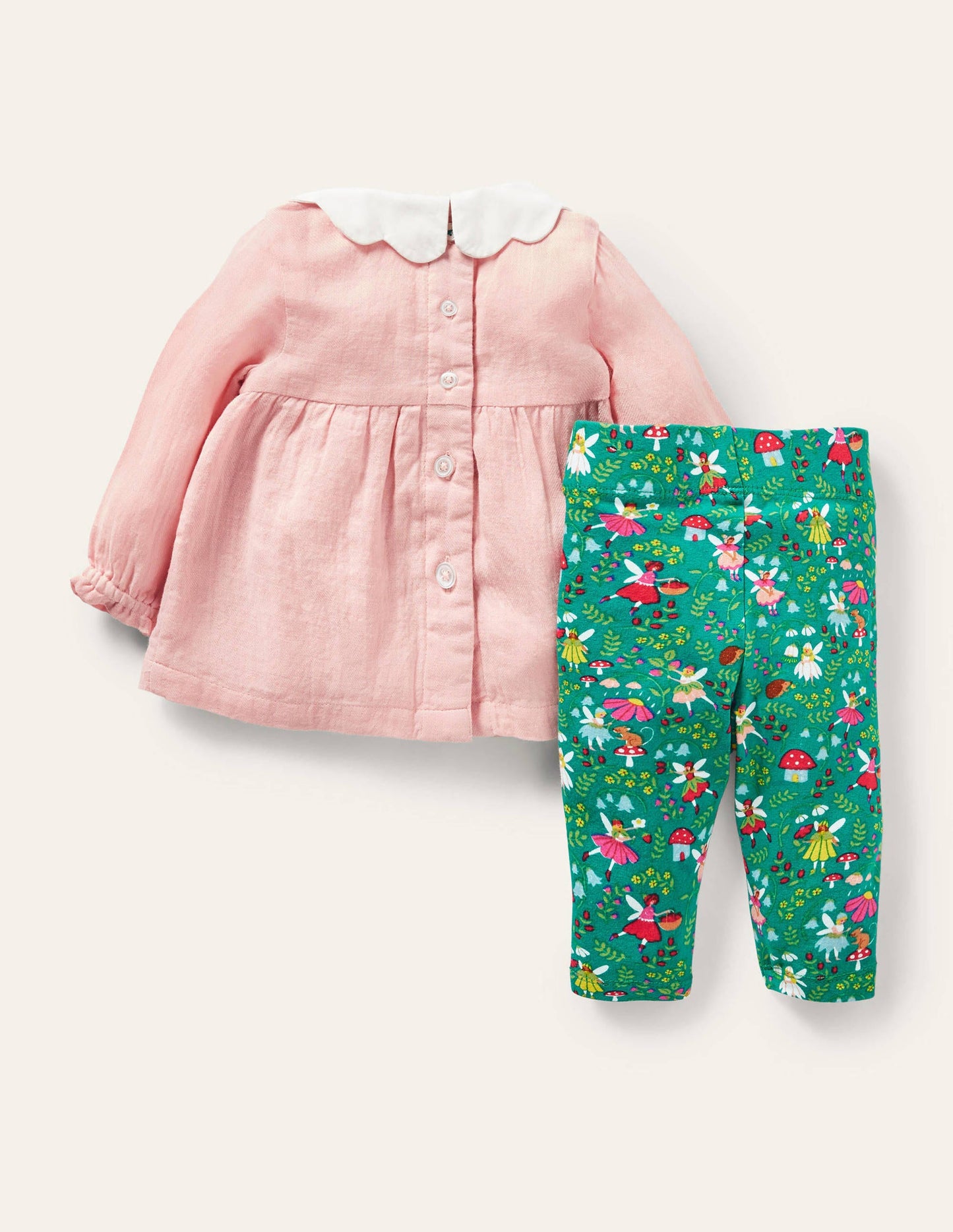 Woven Top & Leggings Set-Sardinia Green Fairy Garden